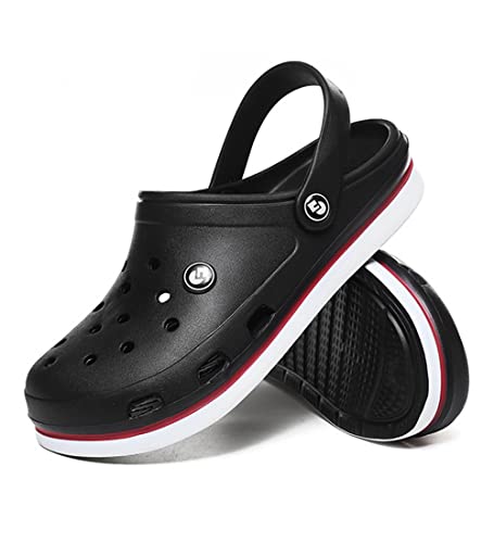 Micaxili Clogs Schuhe Sandalen für Mann Frau Ehemann Ehefrau Hausschuhe Sommer Strand Sandalen Unisex Reisesandalen 1 Paar(BK-Man-45) von Micaxili