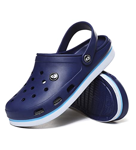 Micaxili Clogs Schuhe Sandalen für Mann Frau Ehemann Ehefrau Hausschuhe Sommer Strand Sandalen Unisex Reisesandalen 1 Paar(Blue-Man-41) von Micaxili