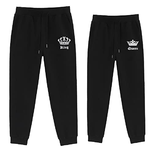 Micaxili Partnerlook Pärchen Jogginghose Paar King und Queen Hosen Partner Jogginghose Damen Herren Partner Geschenke 1 Stück(BK-Queen-S) von Micaxili