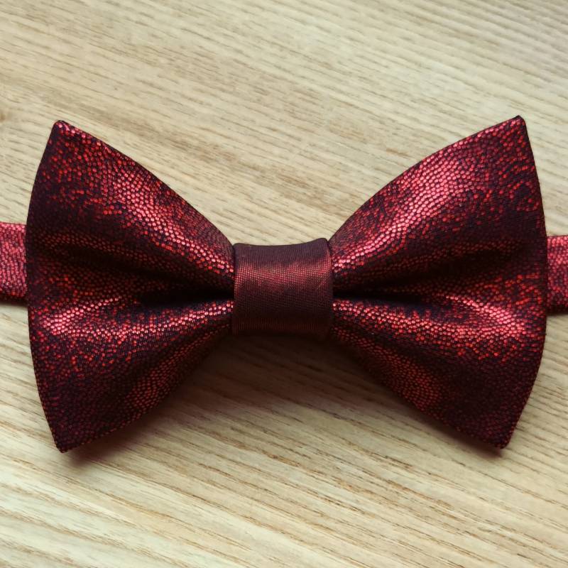 Rote Glitzer Hologramm Fliege Gebundene Polyester Fliege von Miccu