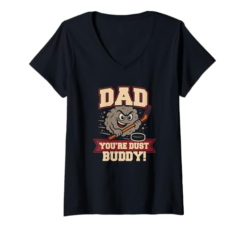 Damen Papa, du bist Staubkumpel. T-Shirt mit V-Ausschnitt von Mich Mode
