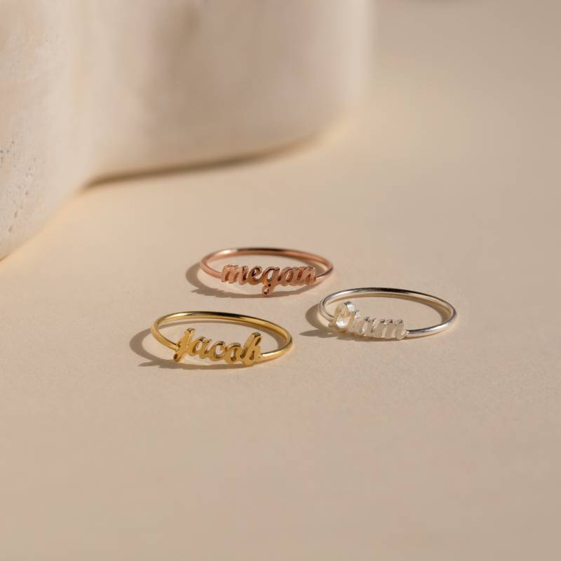 Benutzerdefinierter Namensring - Personalisierter Ring Kinder Stapelring Perfektes Geschenk Für Sie Mutter Weihnachtsgeschenk von MichPersonalized