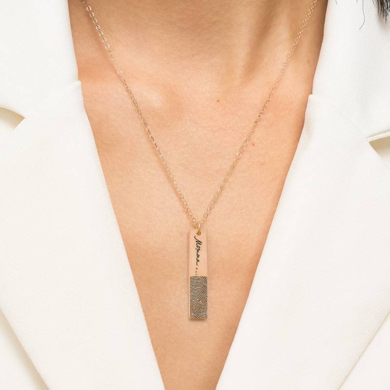 Echte Fingerabdruck Bar Halskette - Vertikale Signatur Brautjungfern Geschenke Mutter Geschenk von MichPersonalized
