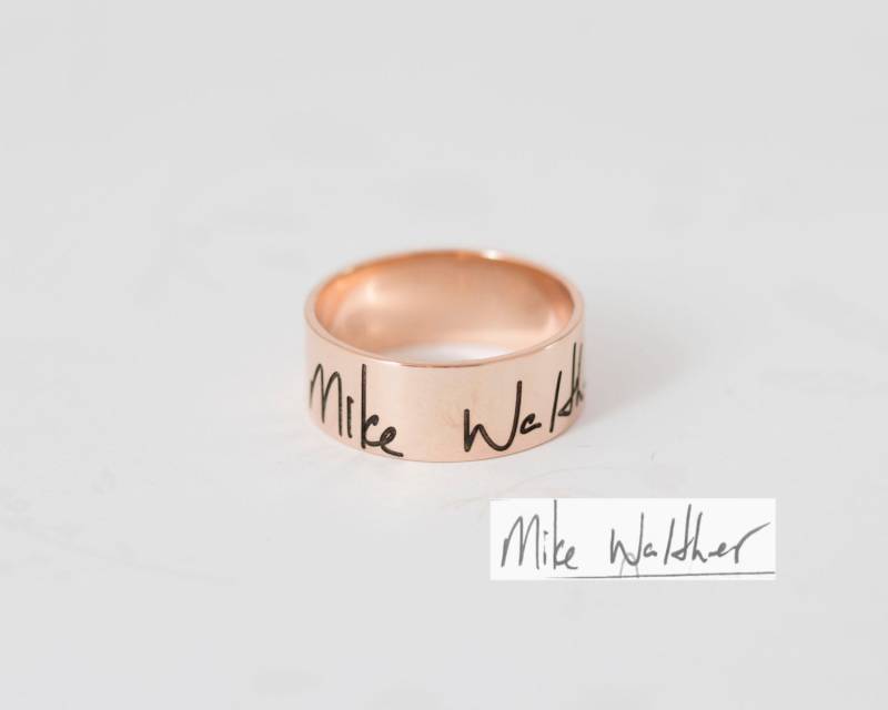 Handschrift Männer Ring - Signatur Unisex Vater Geschenk Für Ihn Hochzeitsgeschenk Weihnachtsgeschenk von MichPersonalized