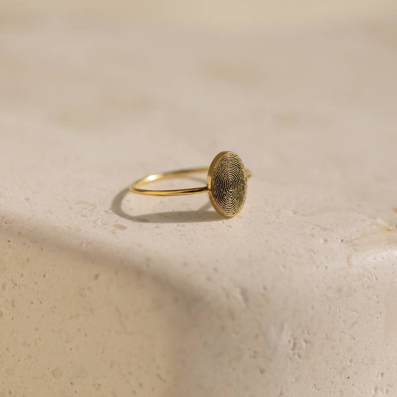 Ovaler Fingerabdruckring Aus Sterlingsilber - Personalisierte Andenken von MichPersonalized