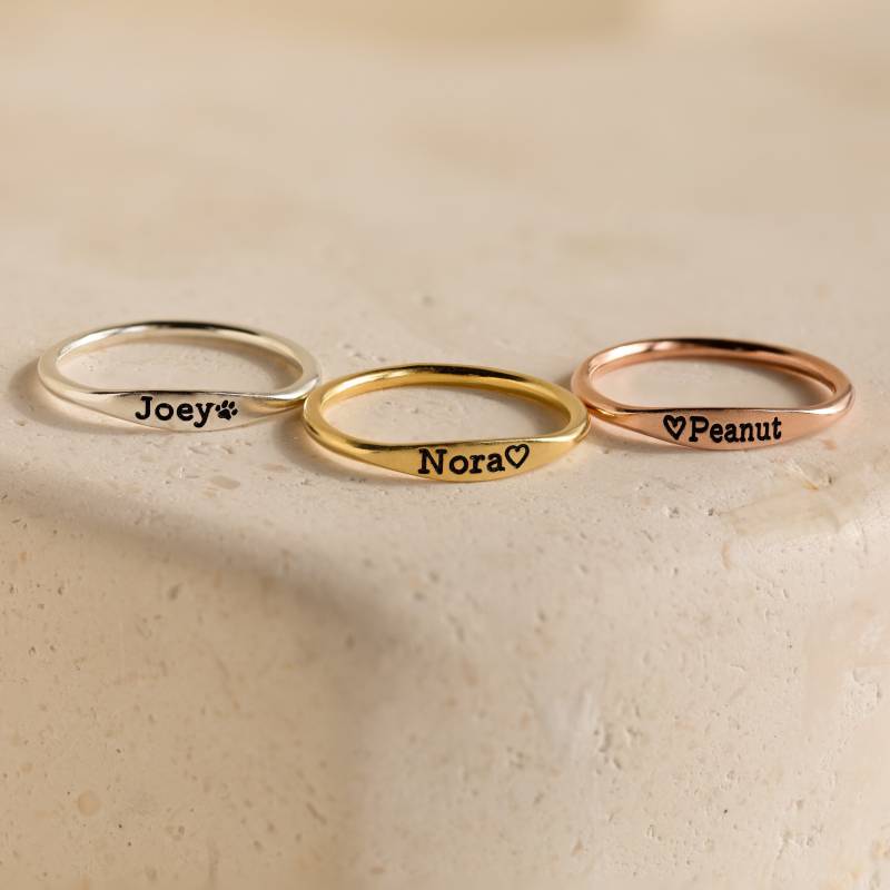 Personalisierter Stapelbarer Band Aus Sterlingsilber von MichPersonalized