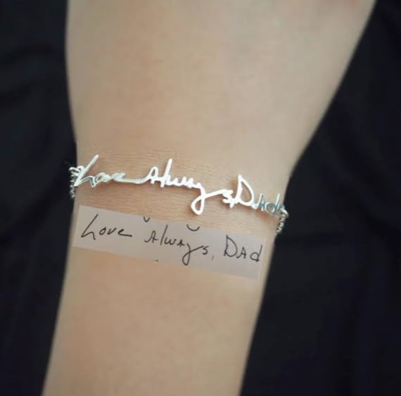 Signatur Armband - Handschrift Erinnerungs Schmuck Mutter Geschenk Weihnachtsgeschenk von MichPersonalized