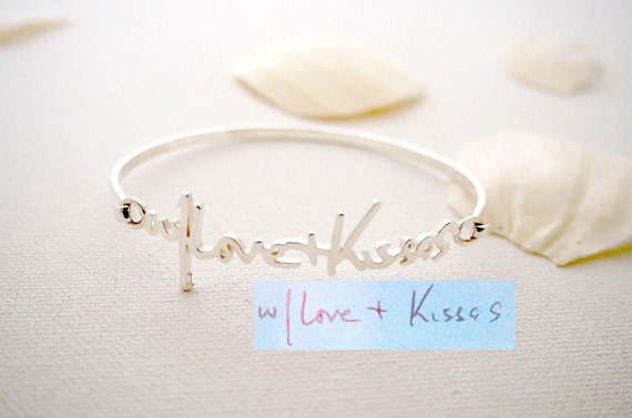 Signatur Armreif - Handschrift Erinnerungs- Personalisierter Schmuck Brautjungfer Geschenk Mutter Abschlussgeschenk von MichPersonalized