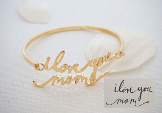 Signatur Armreif - Handschrift Erinnerungsstück Personalisierter Schmuck Brautjungfer Geschenk Mutter Weihnachtsgeschenk von MichPersonalized
