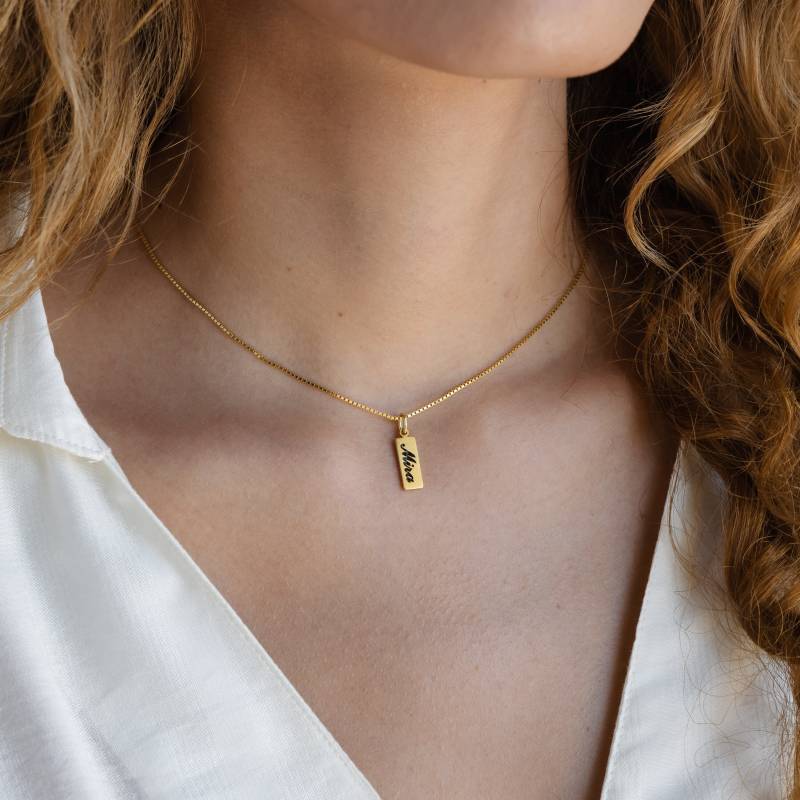 Zierliche Namenskette Mit Box-Kette Initial Tag Halskette Mutter Geschenk Oma Weihnachtsgeschenk von MichPersonalized