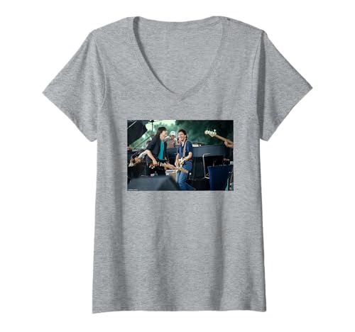 Damen Bruce Springstein & Jackson Browne Live von Michael Grecco T-Shirt mit V-Ausschnitt von Michael Grecco Photography