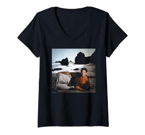Damen David Hasslehoff Baywatch Schauspieler von Michael Grecco T-Shirt mit V-Ausschnitt Damen David Hasslehoff Baywatch Schauspieler von Michael Grecco T-Shirt mit V-Ausschnitt von Michael Grecco Photography