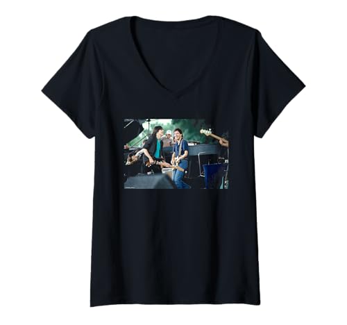 Damen Jackson Browne & Bruce Springstein Live von Michael Grecco T-Shirt mit V-Ausschnitt von Michael Grecco Photography