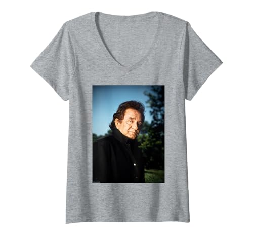 Damen Johnny Cash Ring of Fire Sänger von Michael Grecco T-Shirt mit V-Ausschnitt von Michael Grecco Photography