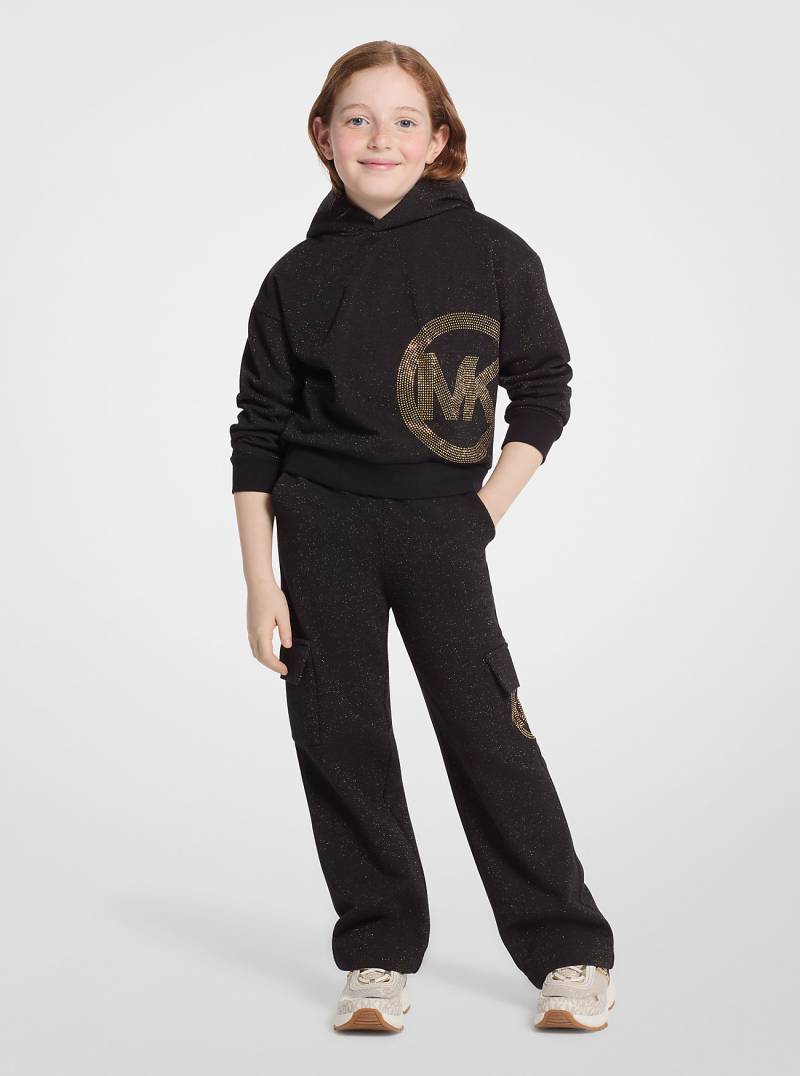 MK Cargohose Aus Baumwollmischung Mit Nietenverziertem Logo - Schwarz - Michael Kors von Michael Kors Kids