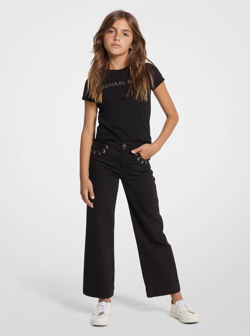 MK Jeans Mit Überwendlingsstich Und Ösen - Schwarz - Michael Kors von Michael Kors Kids