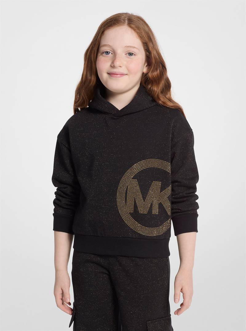 MK Kapuzenpullover Mit Nieten-Logo In Metallic-Optik - Schwarz - Michael Kors von Michael Kors Kids