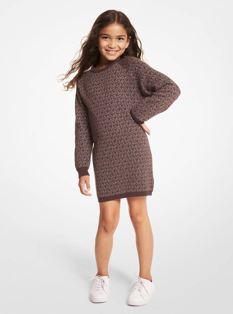 MK Strickkleid Mit Logo In Metallic-Optik - Braun - Michael Kors von Michael Kors Kids