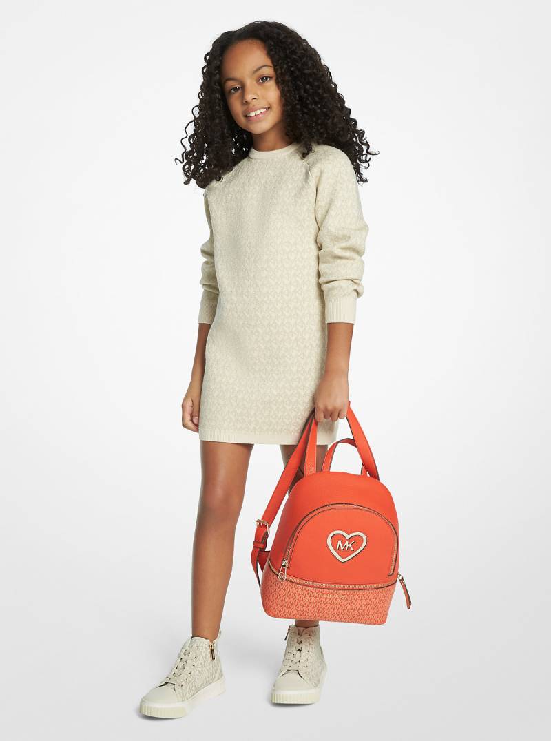 MK Strickkleid Mit Logo In Metallic-Optik - Natur - Michael Kors von Michael Kors Kids