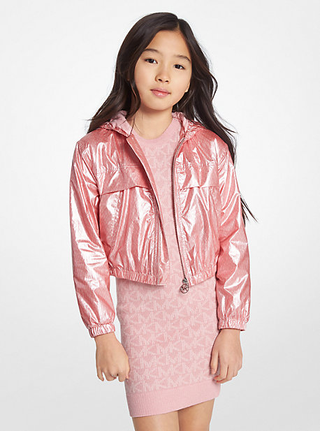 MK Windbreaker In Metallic-Optik - Rosa - Michael Kors von Michael Kors Kids