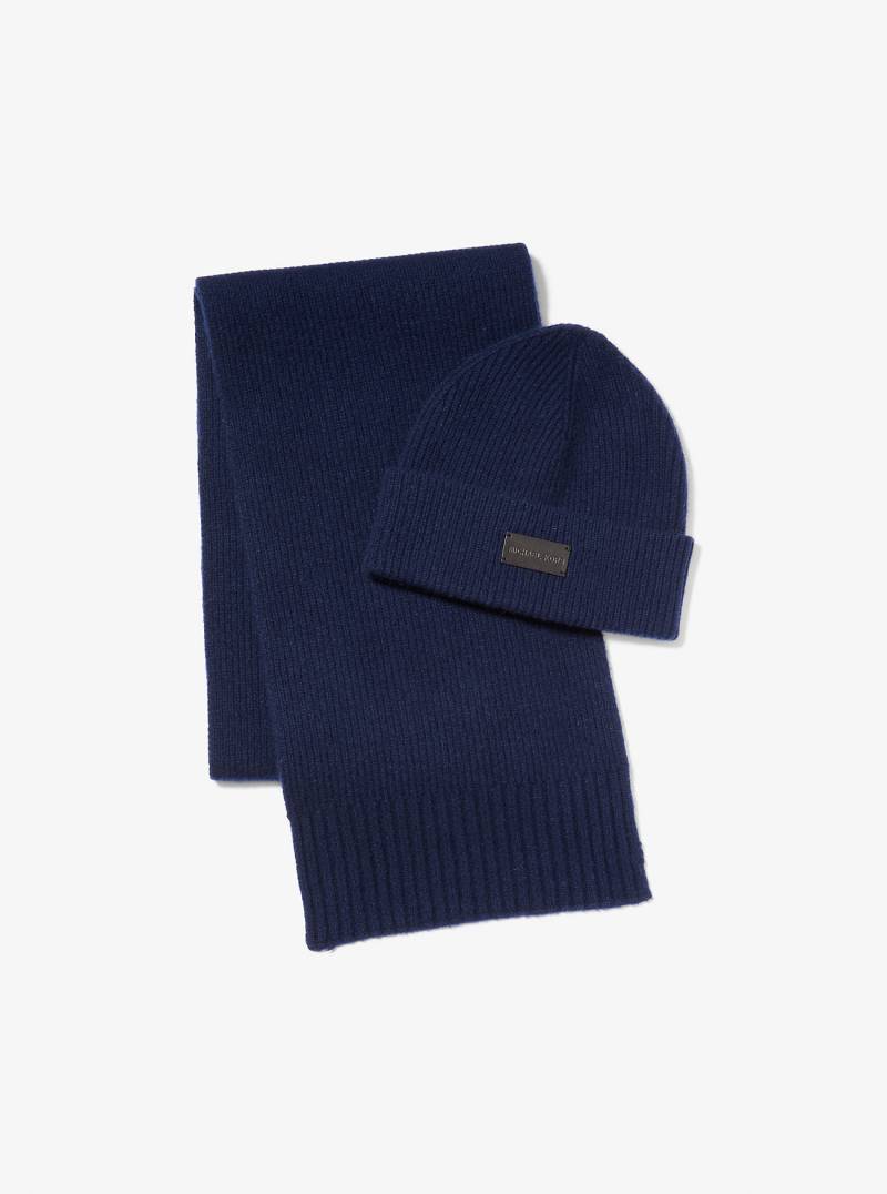 MK Beanie Und Schal Aus Wolle Im Set - Blau - Michael Kors von Michael Kors Mens
