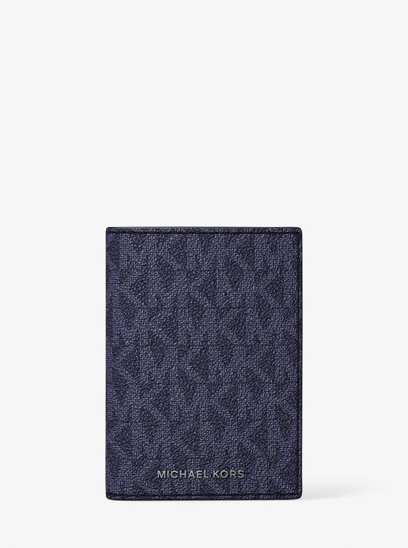 MK Bifold-Kartenetui Hudson Mit Signature-Logomuster - Blau - Michael Kors von Michael Kors Mens