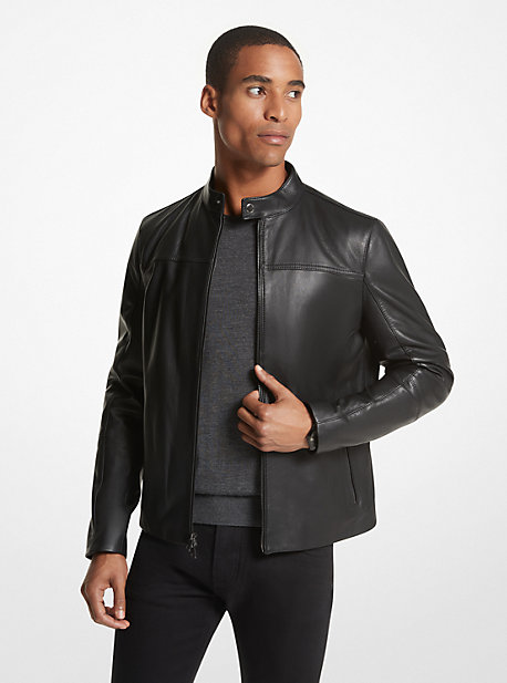 MK Bikerjacke Aus Leder - Schwarz - Michael Kors von Michael Kors Mens