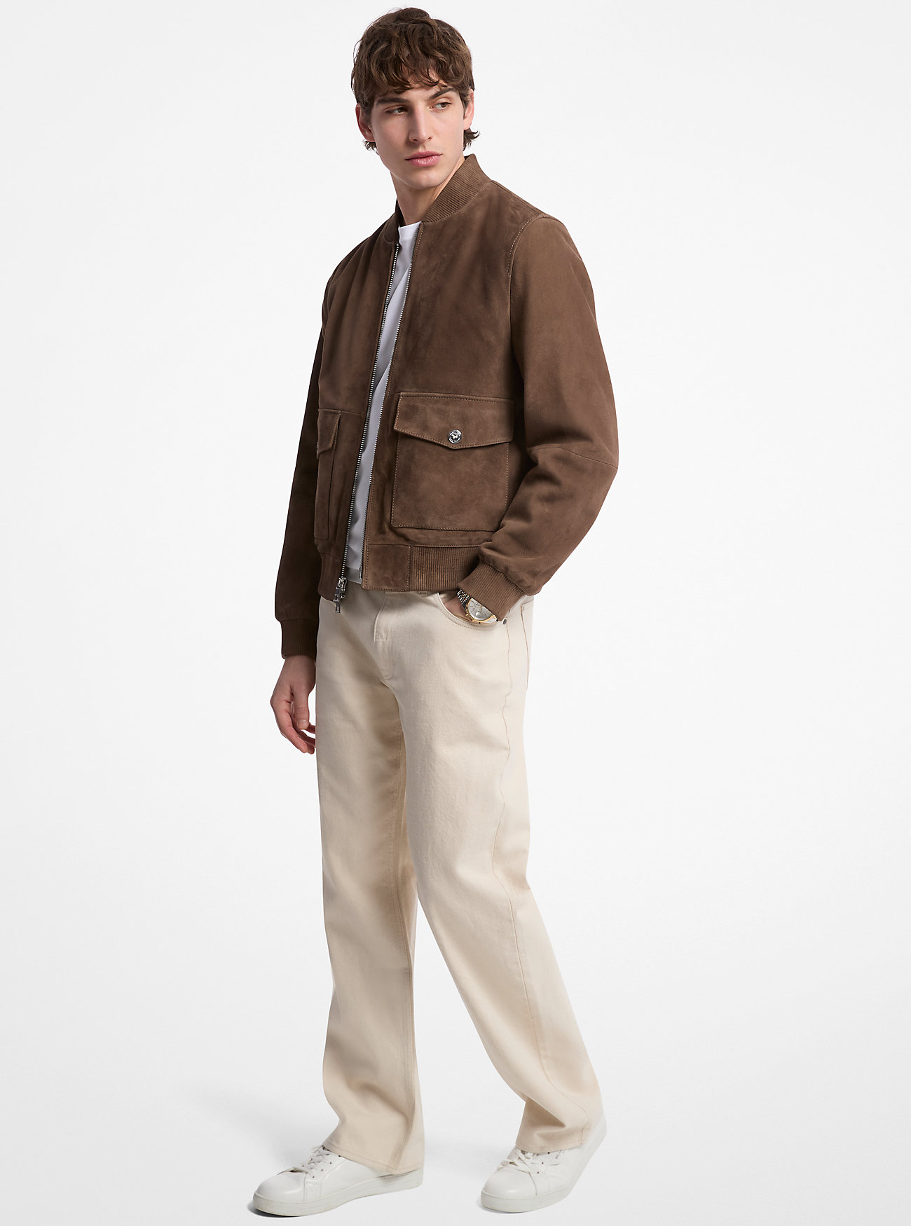 MK Bomberjacke Aus Wildleder - Braun - Michael Kors MK Bomberjacke Aus Wildleder - Braun - Michael Kors von Michael Kors Mens