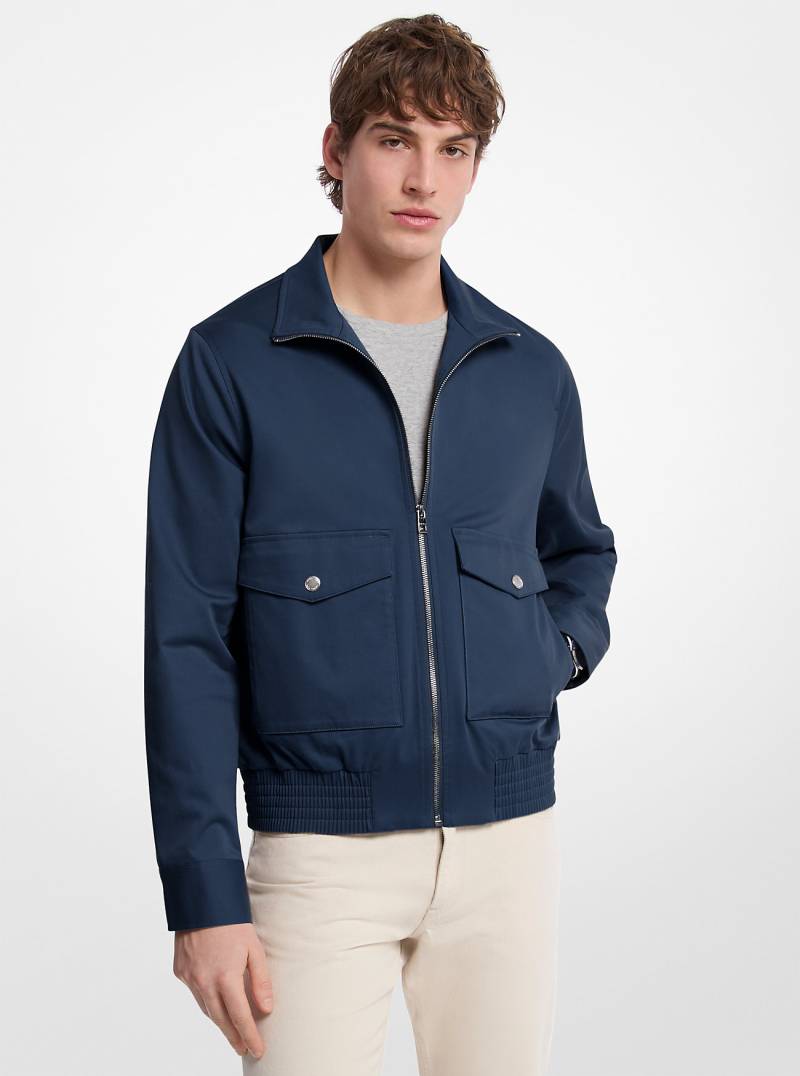 MK Bomberjacke Harrington Aus Stretch-Baumwolle - Blau - Michael Kors von Michael Kors Mens