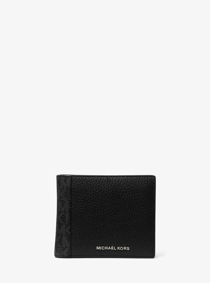 MK Brieftasche Hudson Aus Leder Und Logostoff Mit Münzfach - Schwarz - Michael Kors von Michael Kors Mens