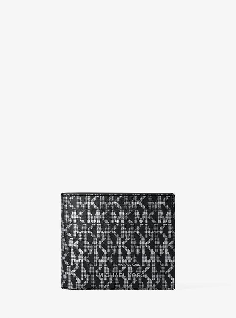 MK Brieftasche Hudson In Metallic-Optik Mit Signature-Logo Und Ausweishülle - Schwarz - Michael Kors von Michael Kors Mens