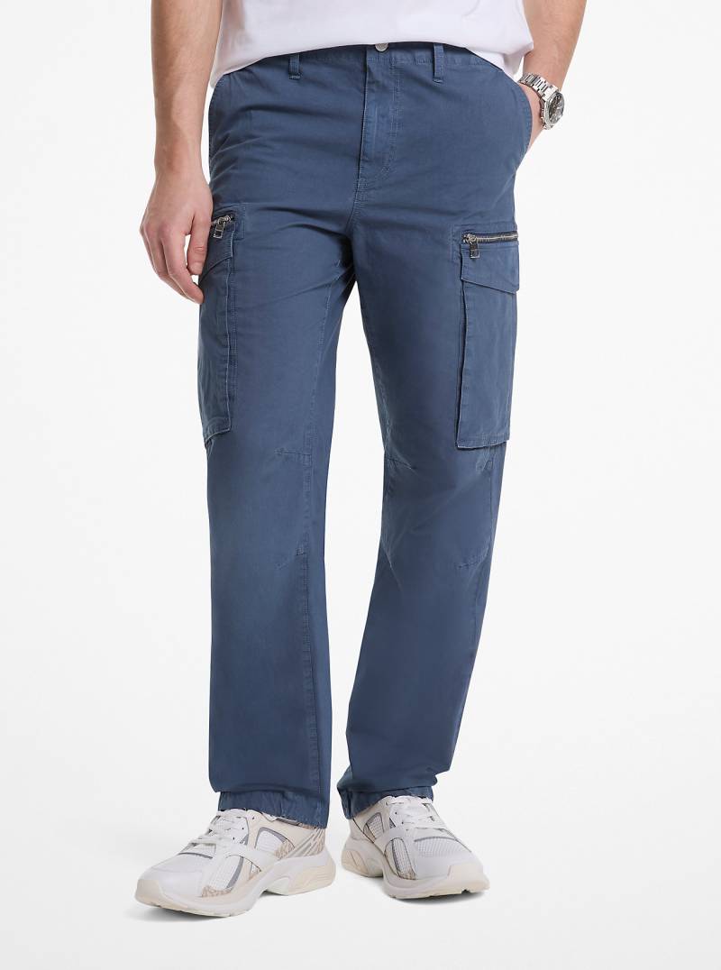 MK Cargohose Aus Baumwoll-Popeline Mit Stretch - Blau - Michael Kors von Michael Kors Mens