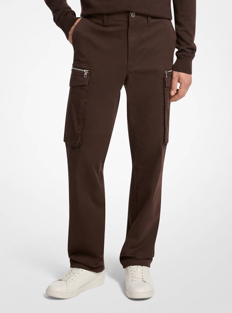 MK Cargohose Aus Stretch-Baumwolle Mit Reißverschluss - Braun - Michael Kors von Michael Kors Mens