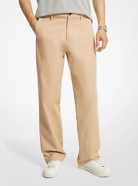 MK Chinohose Aus Stretch-Baumwolle Mit Weitem Bein - Natur - Michael Kors von Michael Kors Mens