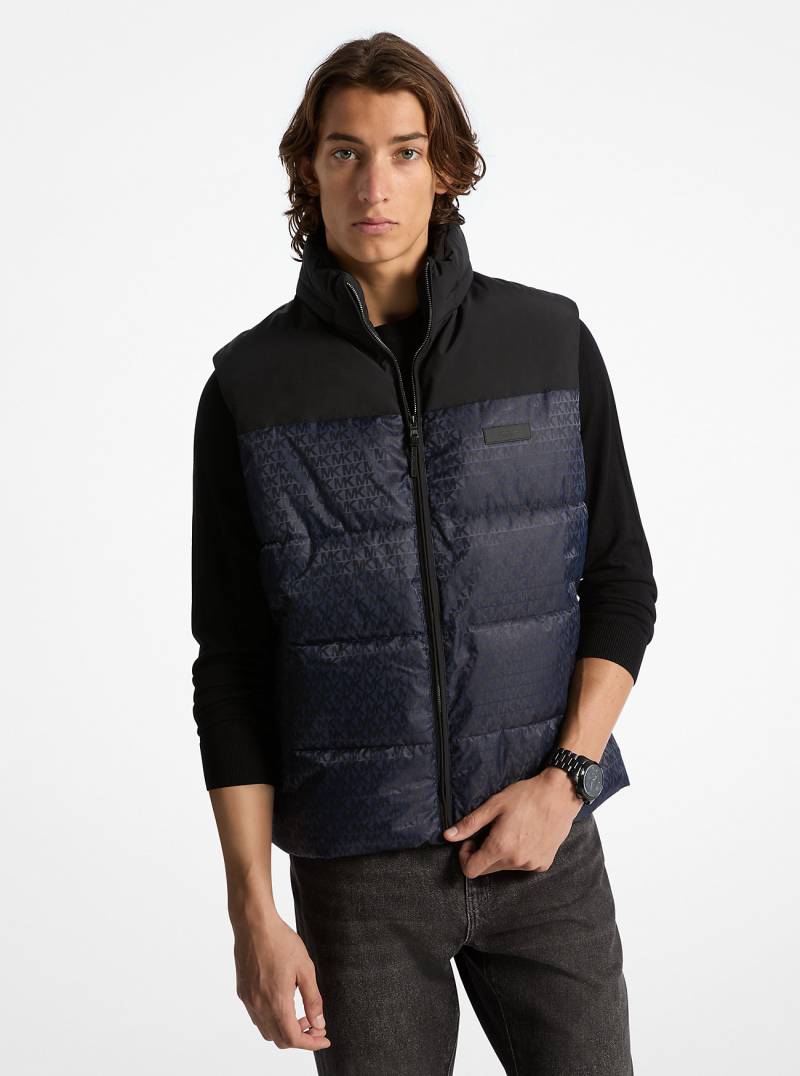 MK Collindale Daunenweste Mit Signature-Logomuster - Blau - Michael Kors von Michael Kors Mens