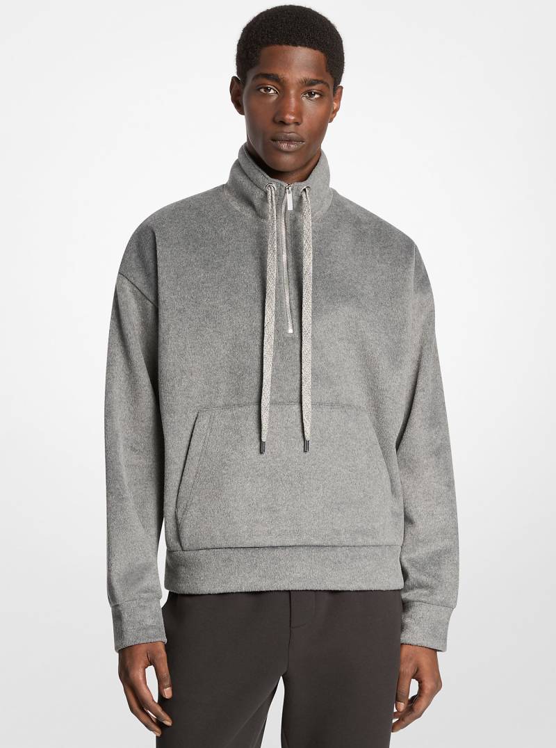 MK Flanell-Pullover Mit Viertelreißverschluss - Grau - Michael Kors von Michael Kors Mens