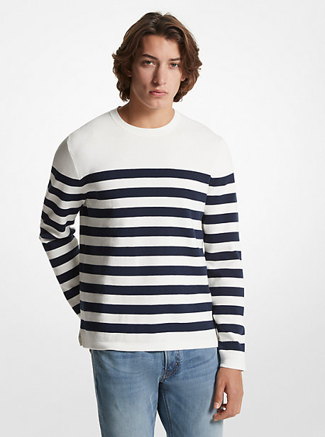 MK Gestreifter Sweater Aus Baumwolle - Blau - Michael Kors von Michael Kors Mens