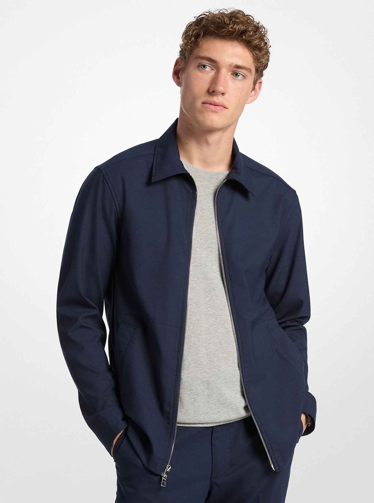 MK Gewebte Hemdjacke Mit Reißverschluss - Blau - Michael Kors von Michael Kors Mens