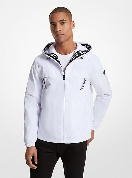 MK Gewebter Windbreaker Mit Logostreifen - Weiss - Michael Kors von Michael Kors Mens