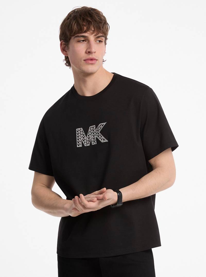 MK Grafik-T-Shirt Aus Baumwolle Mit Logo - Schwarz - Michael Kors von Michael Kors Mens