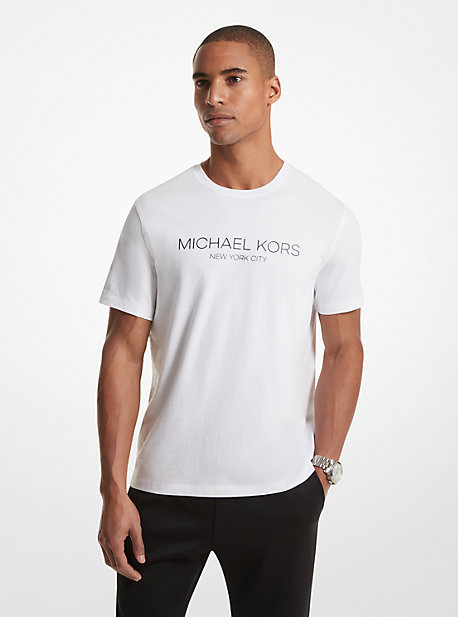 MK Grafik-T-Shirt Aus Baumwolle Mit Logo - Weiss - Michael Kors von Michael Kors Mens