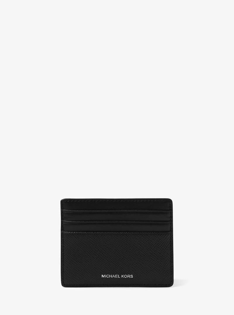 MK Großes Kartenetui Harrison Aus Quer Genarbtem Leder - Schwarz - Michael Kors von Michael Kors Mens