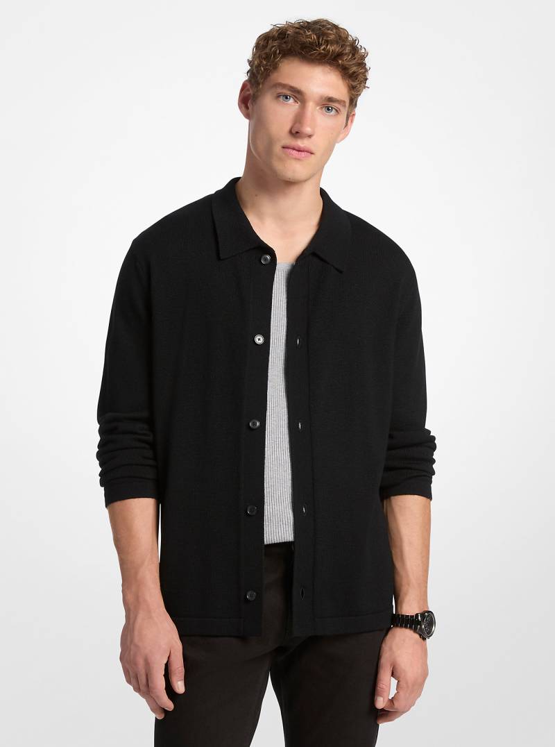 MK Hemd Aus Wolle - Schwarz - Michael Kors von Michael Kors Mens