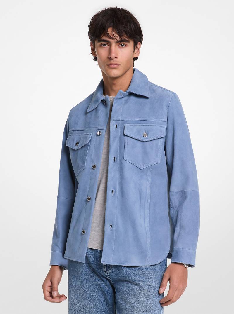 MK Hemdjacke Aus Wildleder - Blau - Michael Kors von Michael Kors Mens