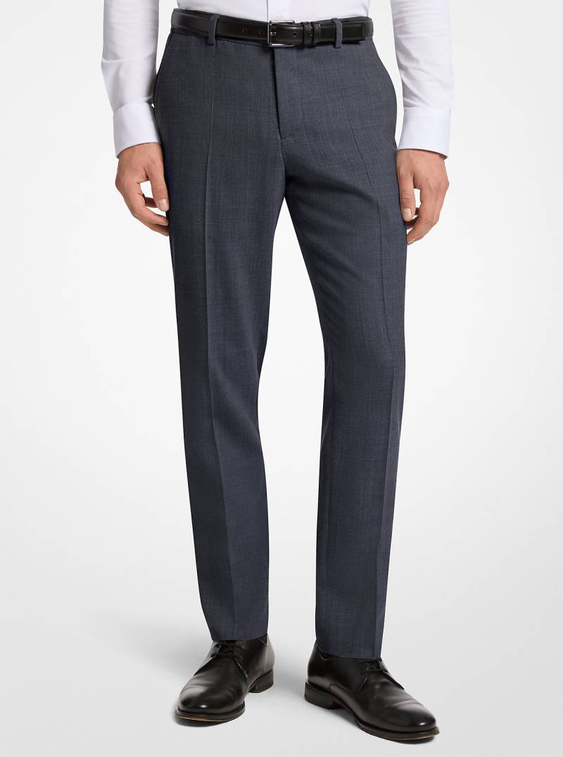 MK Hose Aus Stretch-Wollflanell In Schmaler Passform - Blau - Michael Kors von Michael Kors Mens