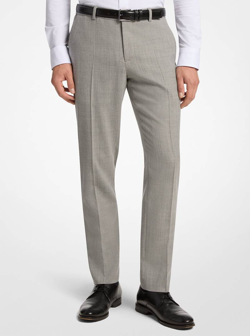 MK Hose Aus Stretch-Wollflanell In Schmaler Passform - Grau - Michael Kors von Michael Kors Mens