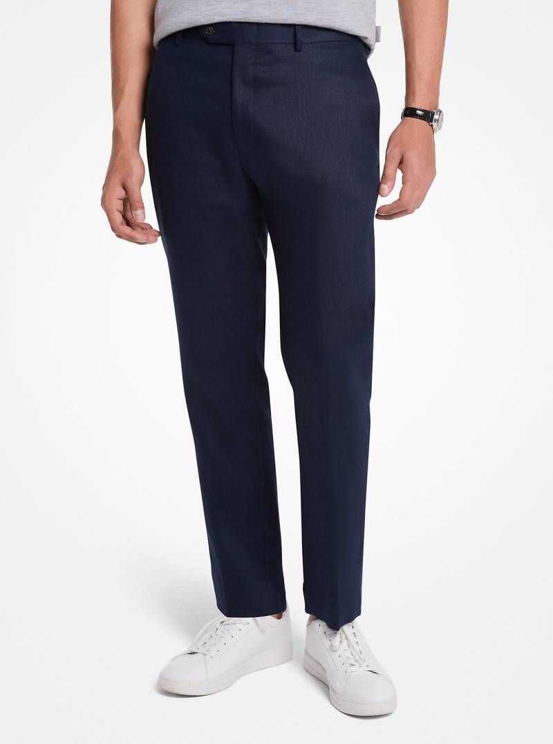 MK Hose Finn Aus Leinen Mit Geradem Bein - Blau - Michael Kors von Michael Kors Mens