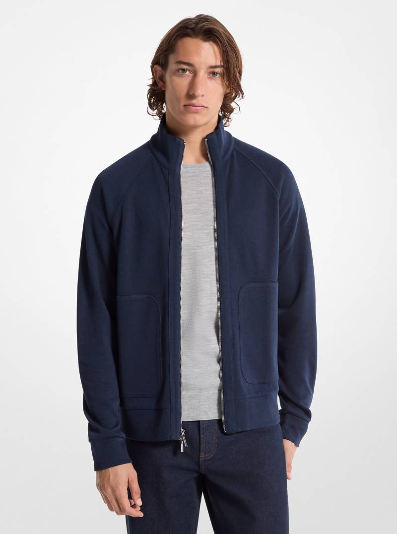 MK Jacke Aus Geripptem Baumwollmischgewebe - Blau - Michael Kors von Michael Kors Mens