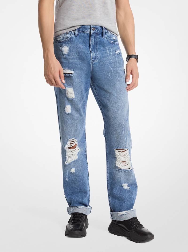 MK Jeans Finn Aus Denim Im Used-Look - Blau - Michael Kors von Michael Kors Mens