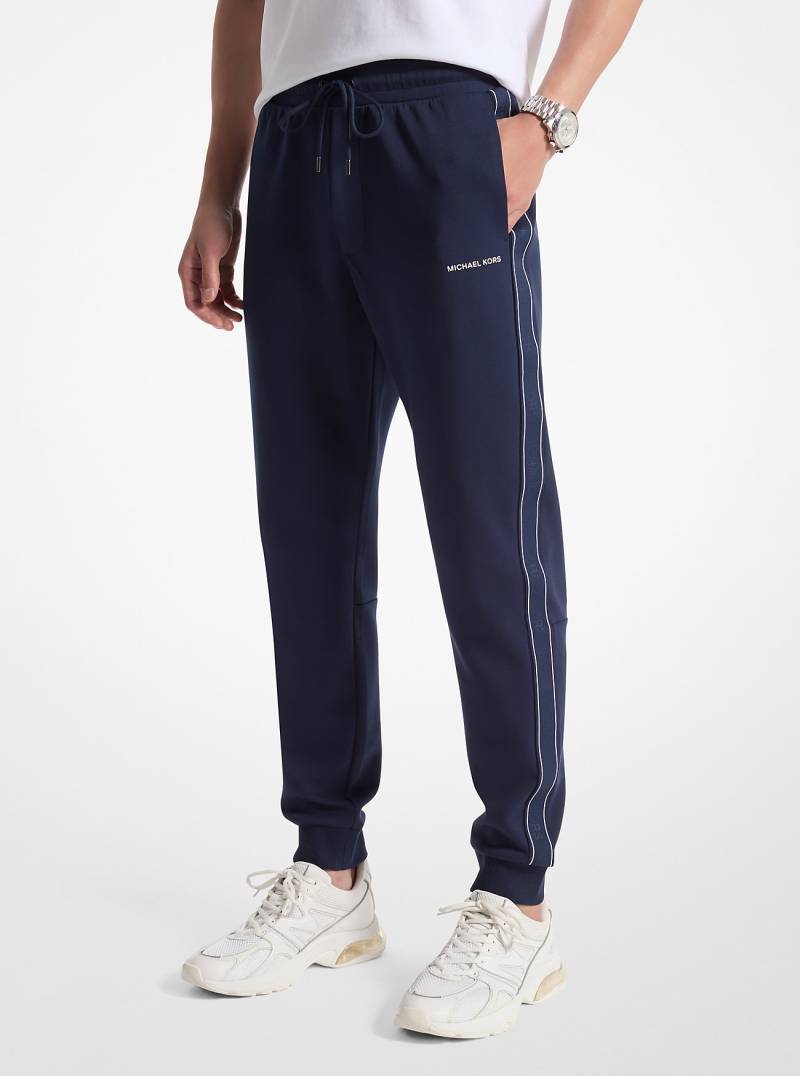 MK Jogginghose Aus Baumwollmischgewebe Mit Logostreifen - Blau - Michael Kors von Michael Kors Mens